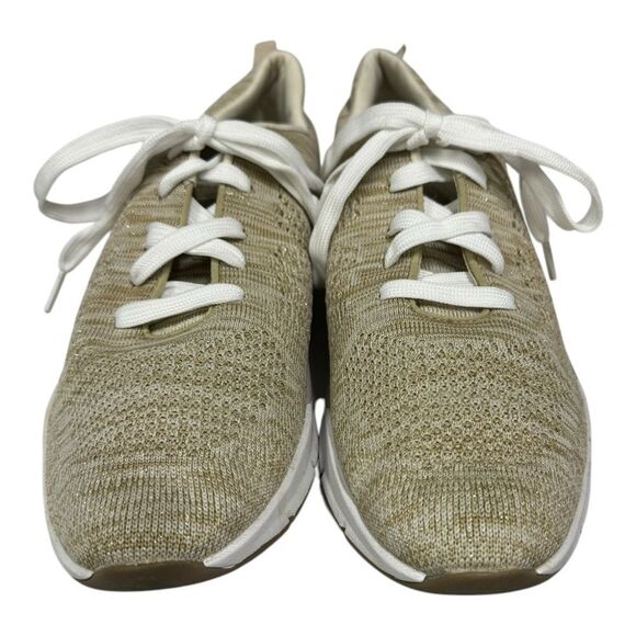 Easy Spirit Ferran Women's Knit Lace-up Tan Gold Metallic Sneakers 11 - Picture 4 of 6